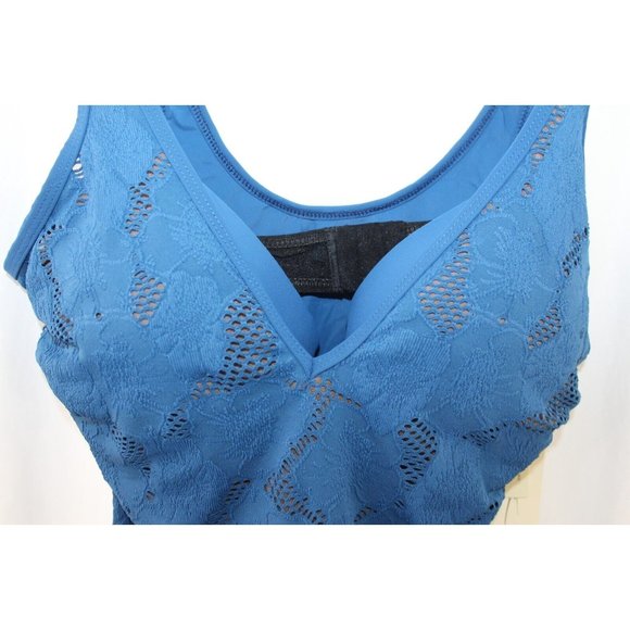 NWT Profile by‎ Gottex $104 Petrol Blue Tankini Top 36D - Picture 2 of 6